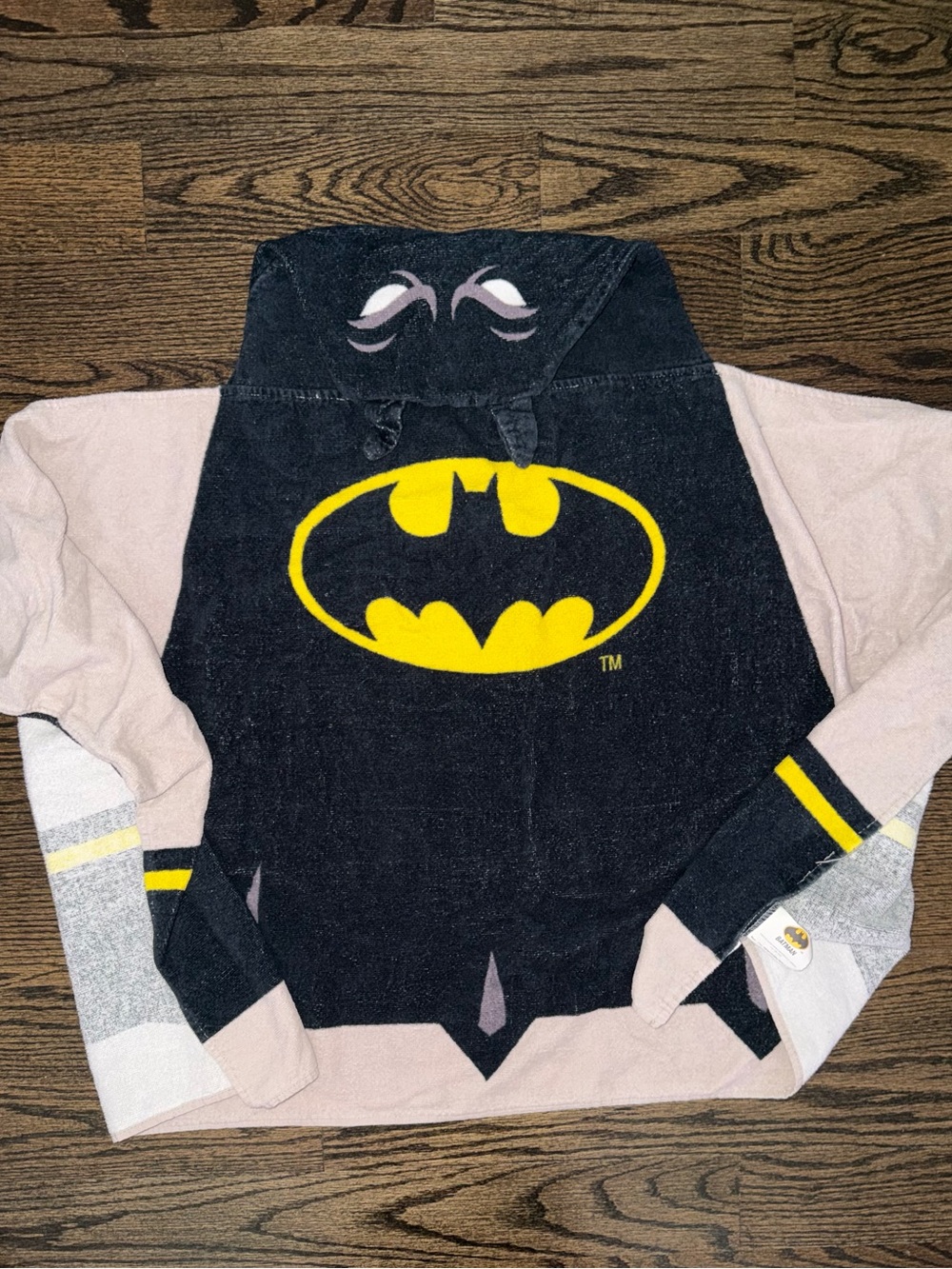 Batman Black and Yellow baby Hooded towel